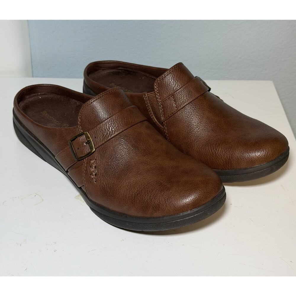 Baretraps Women’s 7 Brown Slip-On Mules Clogs Comfort Shoes Slides Darla Wedge